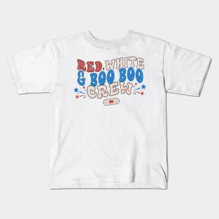 Red, White & Boo Boo Crew Nurse Kids T-Shirt